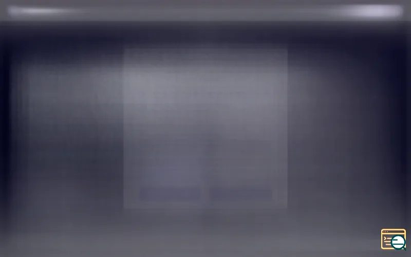 Composite of 13,090 dark-mode launch screenshots. A near-black page with a faint lighter nav band across the top, a soft grey hero mass in the centre, and a faint pale rectangle in the middle of the page with two rounded button shapes side by side at its foot.