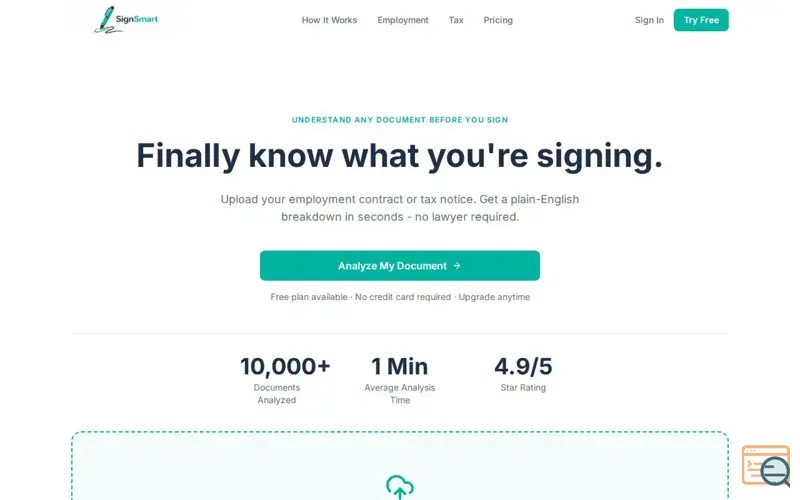 Screenshot of SignSmart