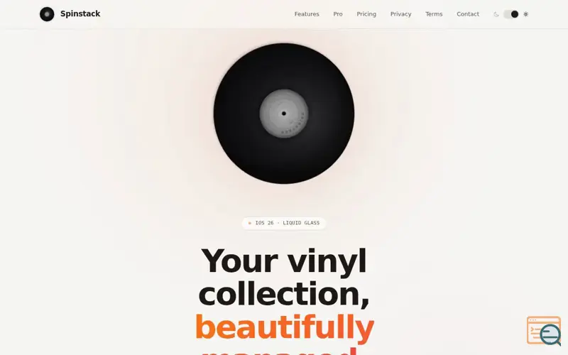 Screenshot of Spinstack