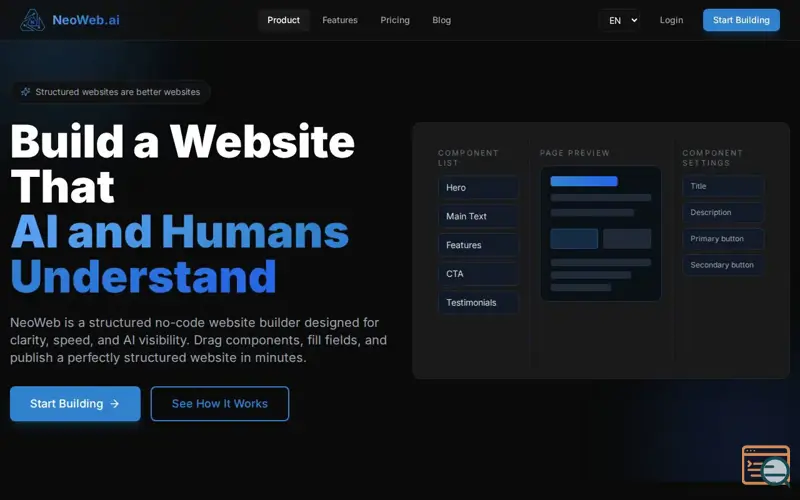 Screenshot of NeoWeb