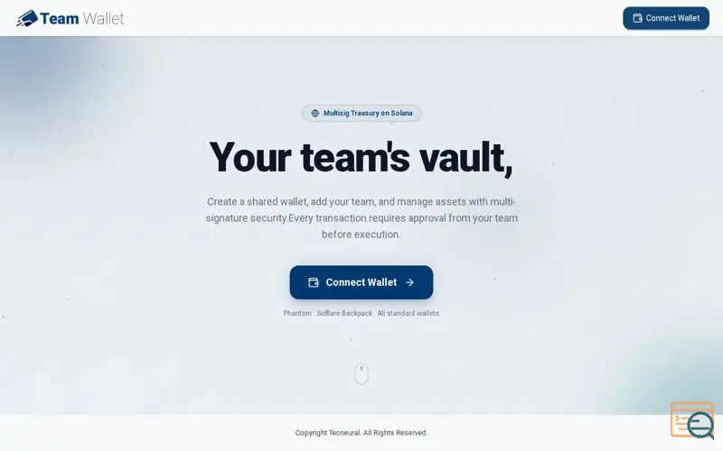Screenshot of TeamWallet -A Multi-User Crypto Wallet