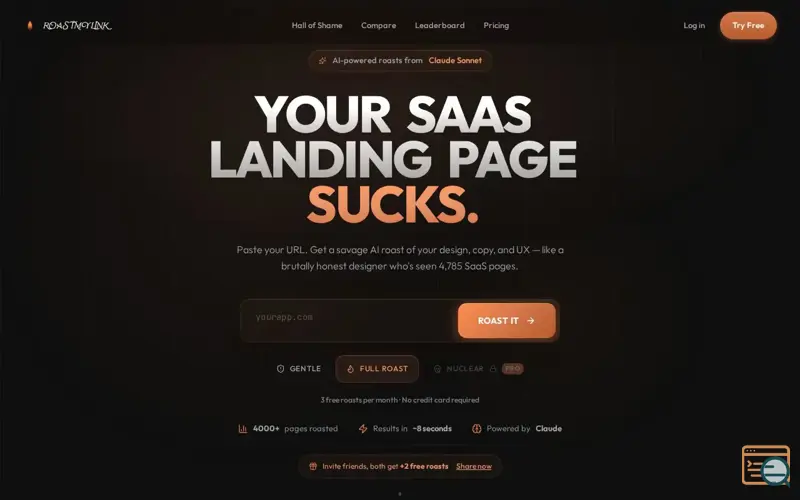 Screenshot of RoastMyLink