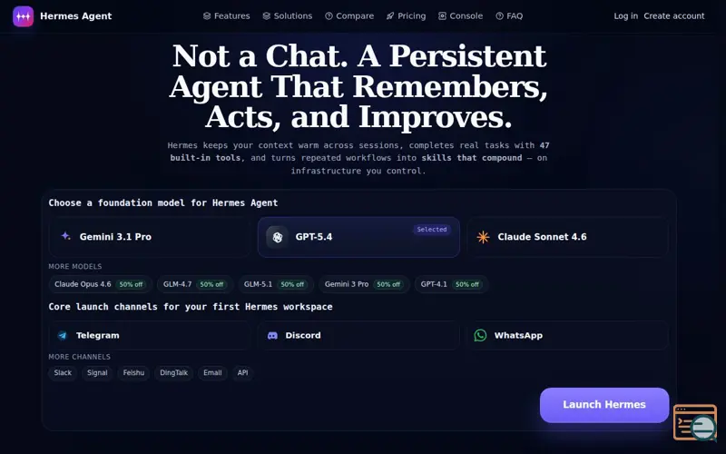 Screenshot of Hermes Agent