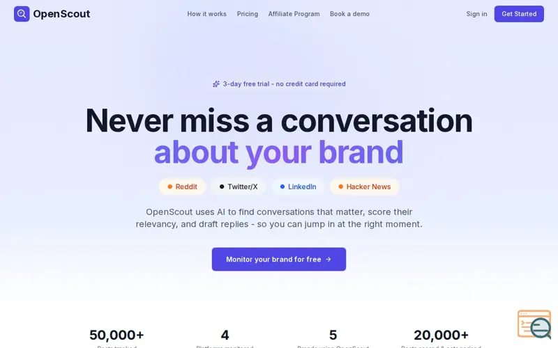 Screenshot of OpenScout