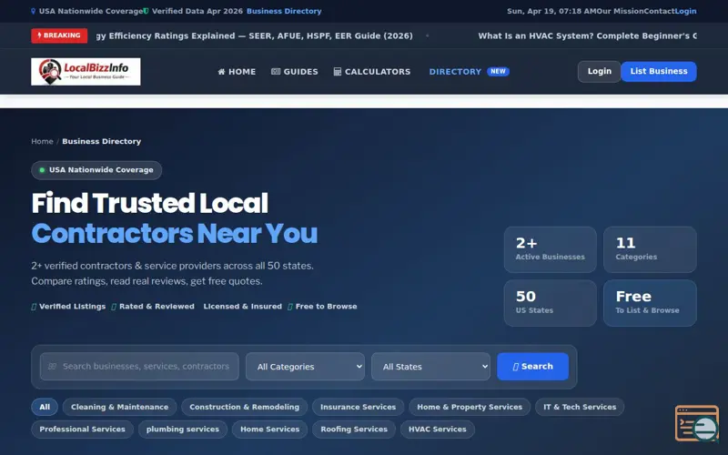 Screenshot of LocalBizzInfo