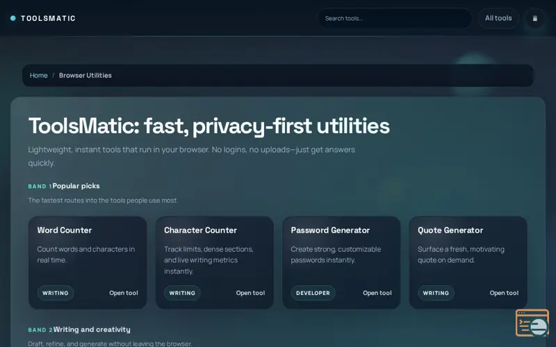 Screenshot of ToolsMatic