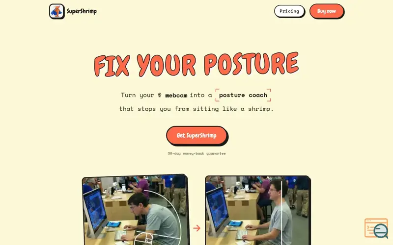 Screenshot of SuperShrimp