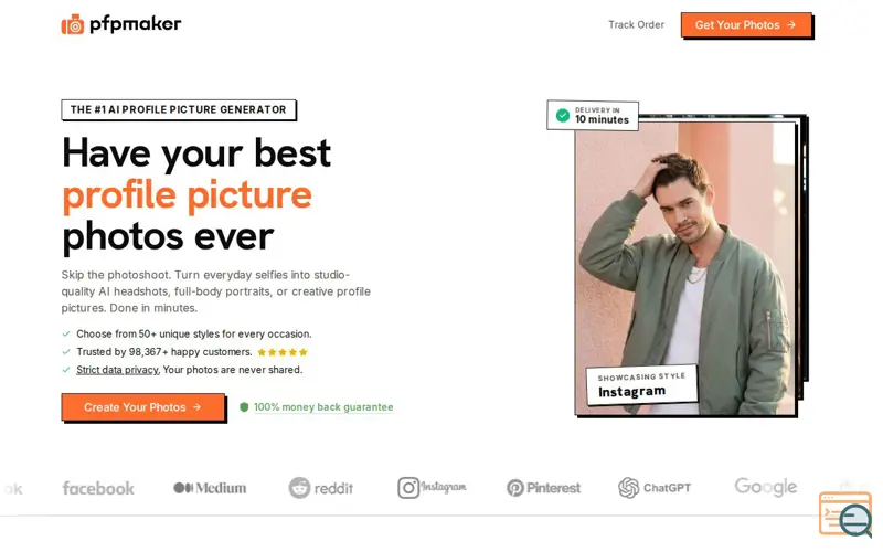 Screenshot of PFPMaker - AI Profile Picture Generator