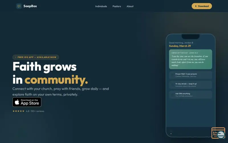 Screenshot of SoapBox Prayer