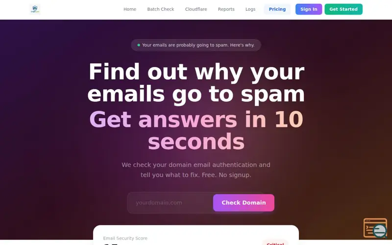 Screenshot of EmailGuard