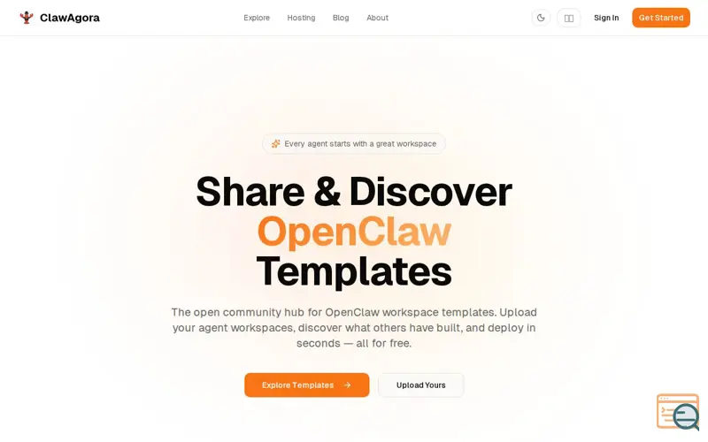 Screenshot of ClawAgora