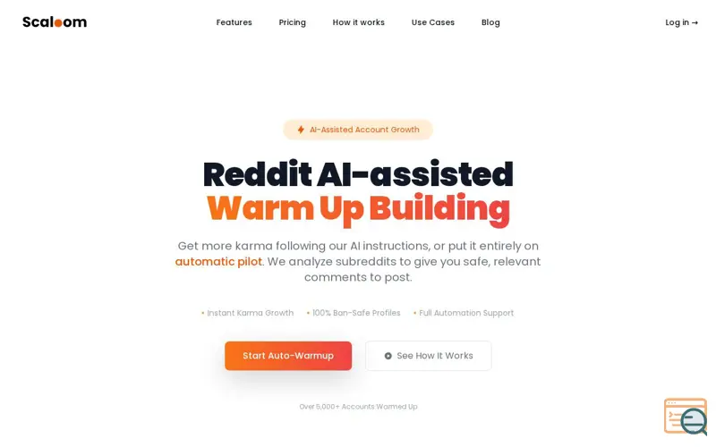 Screenshot of Scaloom AI Warmup Engine