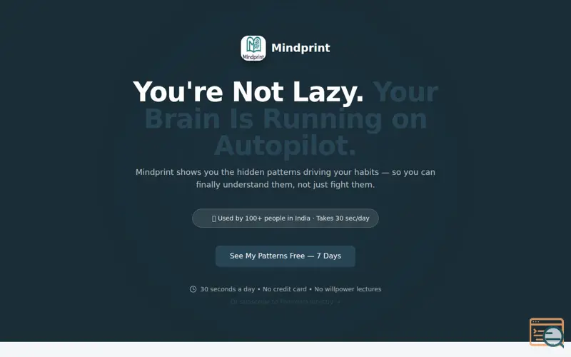 Screenshot of Mindprint