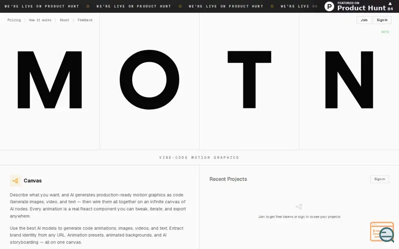 Screenshot of Motn AI