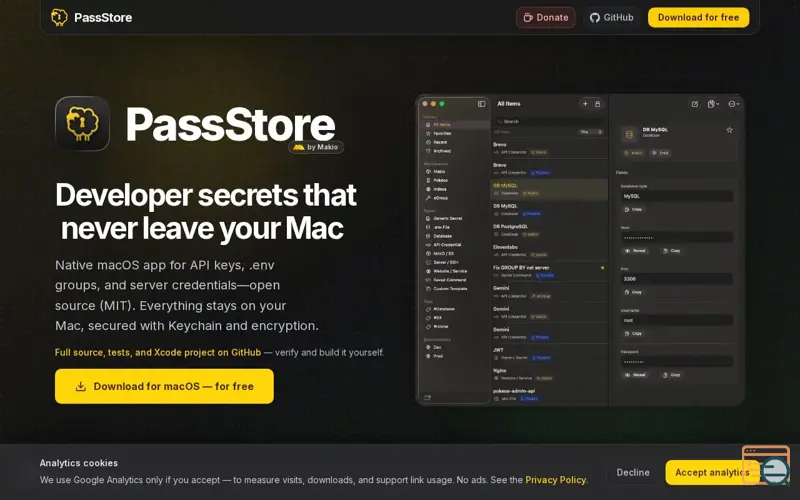 Screenshot of PassStore