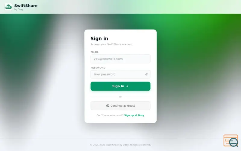 Screenshot of SwiftShare - Fast & Secure File Transfer