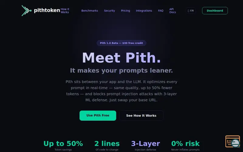 Screenshot of PithToken