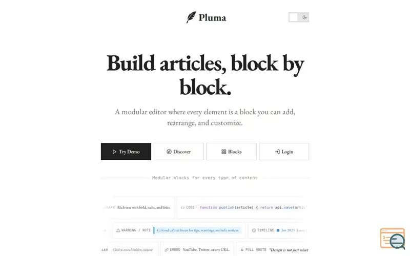 Screenshot of Pluma