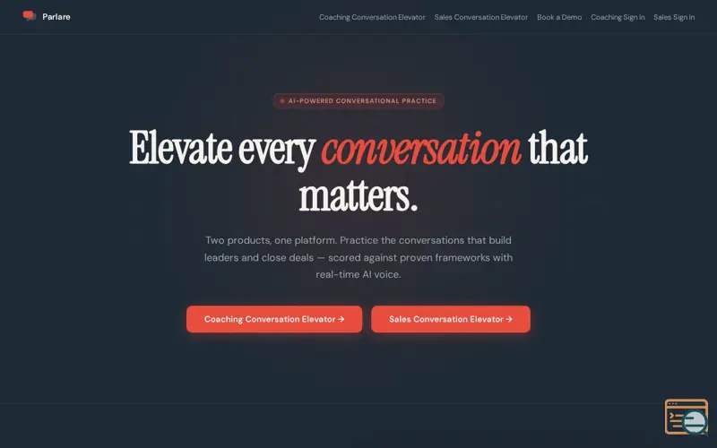 Screenshot of Parlare Conversation Elevator