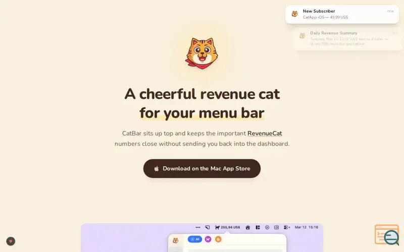 Screenshot of CatBar