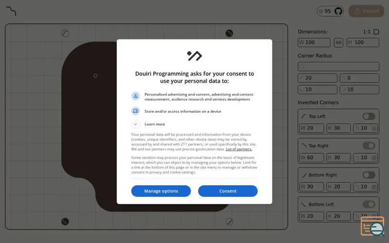 Screenshot of Inverted Border Radius Generator