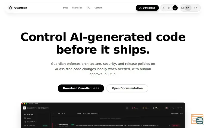 Screenshot of Guardian IDE