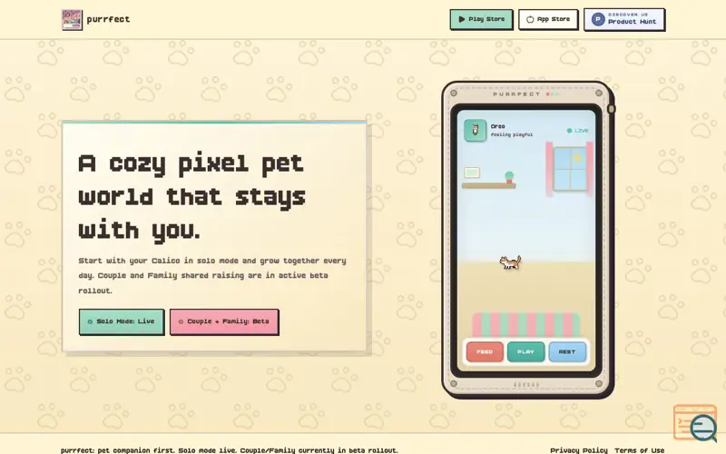 Screenshot of purrfect