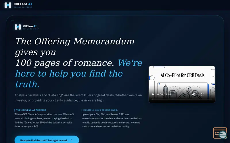 Screenshot of CRELens.AI