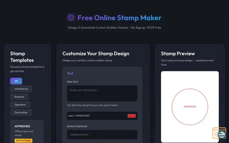 Screenshot of Stampforger