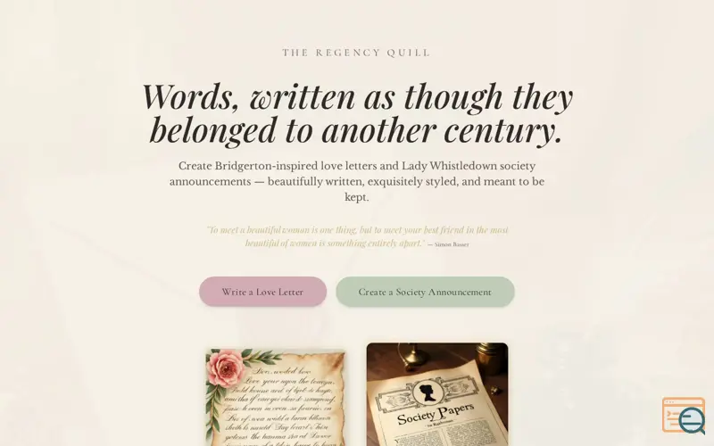 Screenshot of Regency Quill