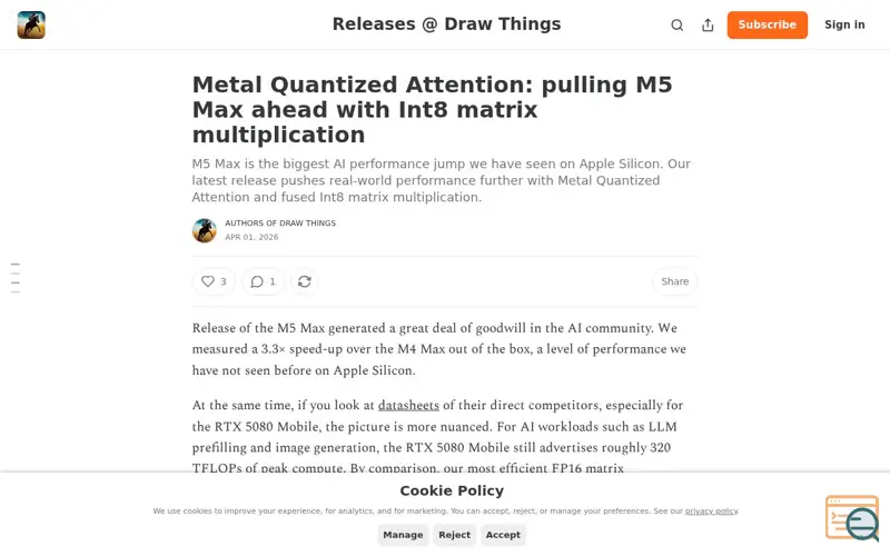 Screenshot of Releases