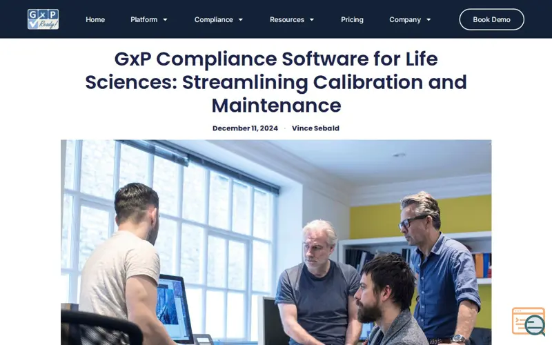 Screenshot of GxPReady Life Sciences Compliance Suite