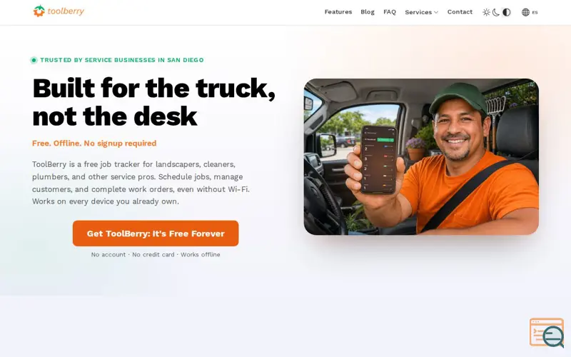 Screenshot of ToolBerry