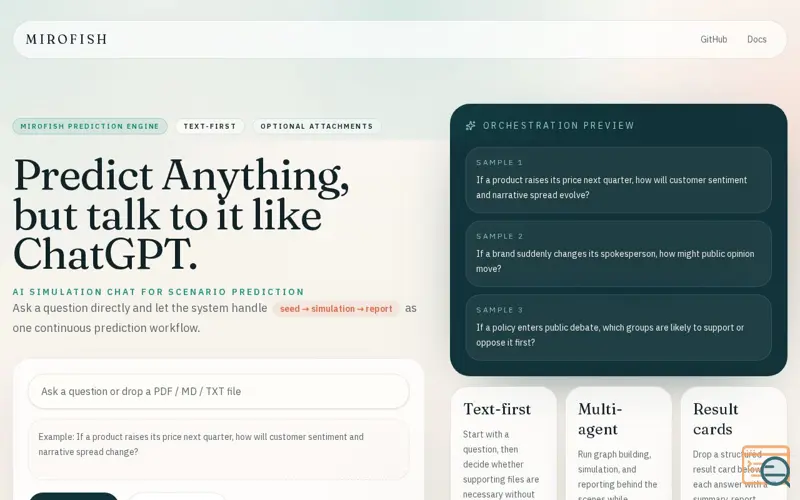 Screenshot of MiroFish