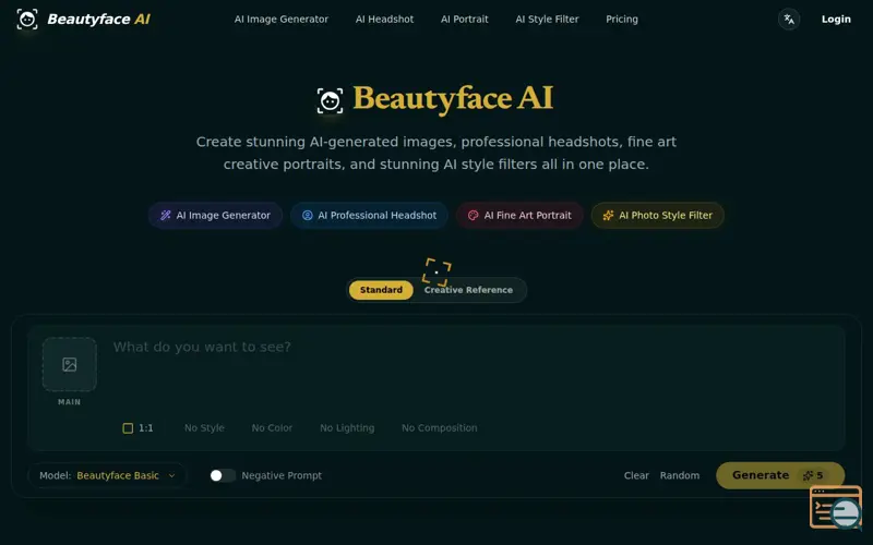 Screenshot of Beautyface AI
