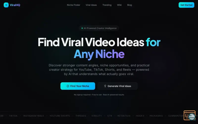 Screenshot of NichePulse AI