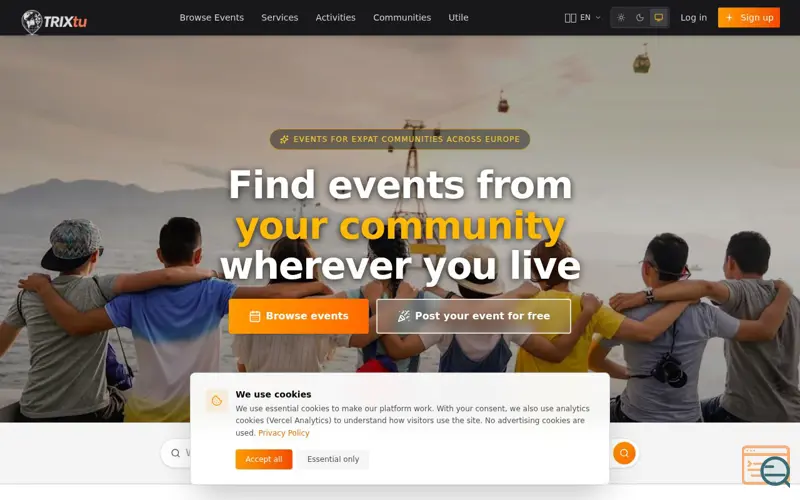 Screenshot of Trixtu — Expat Events & Community