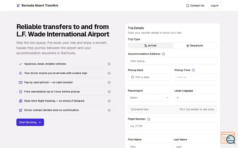 Screenshot of Bermuda Transfers