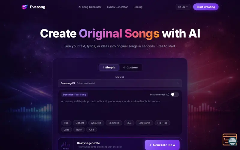 Screenshot of Evasong