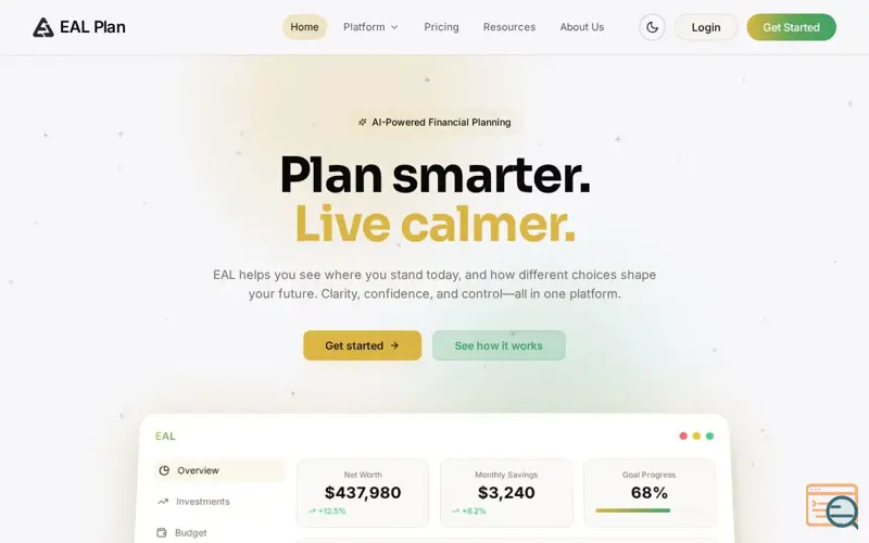 Screenshot of EAL Plan