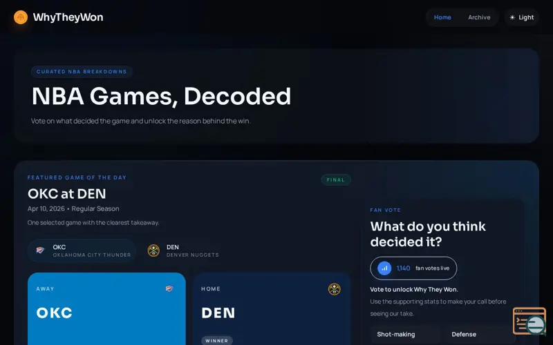 Screenshot of WhyTheyWon