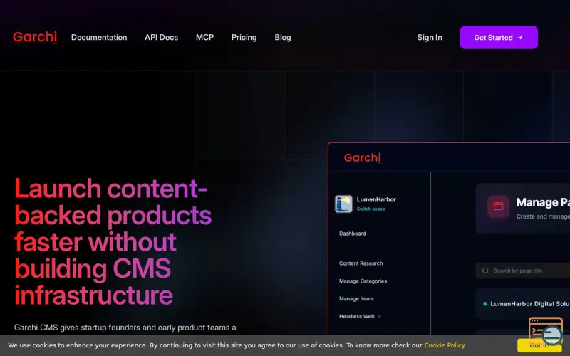 Screenshot of Garchi CMS