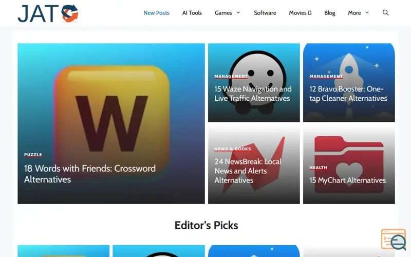 Screenshot of Just Alternative To