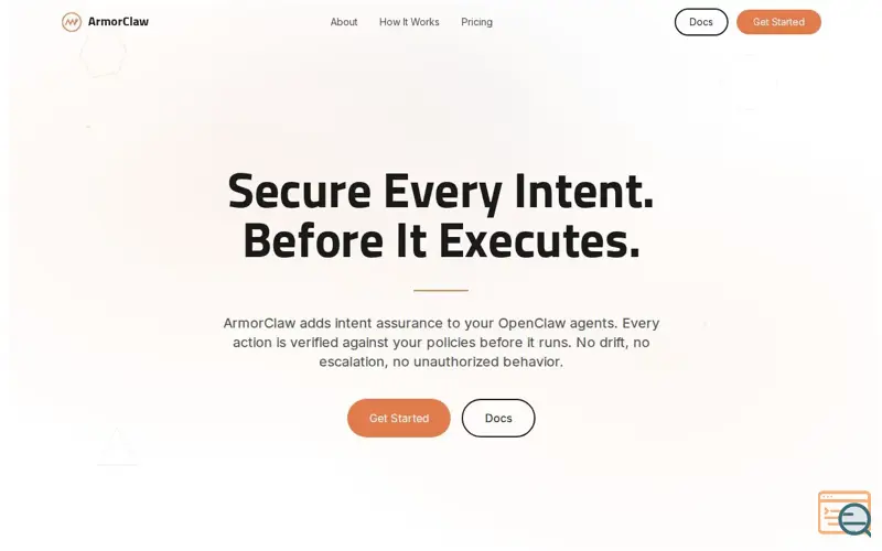 Screenshot of ArmorClaw