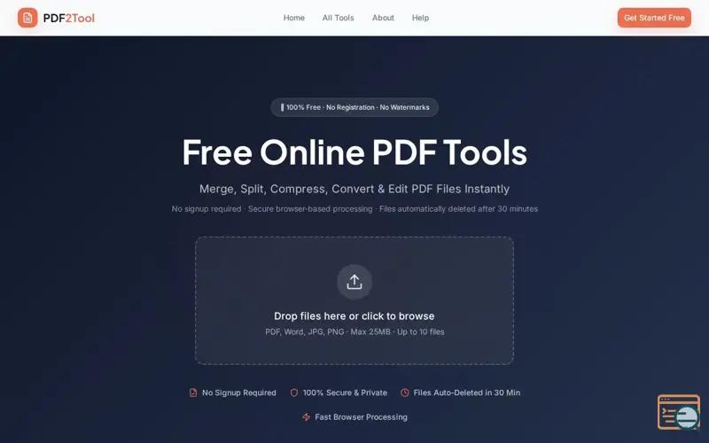 Screenshot of PDF2Tool