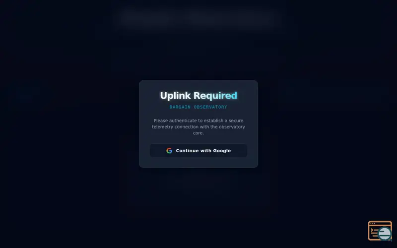 Screenshot of Bargain Observatory