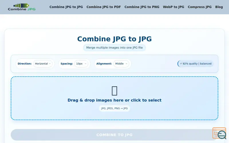 Screenshot of Combine JPG