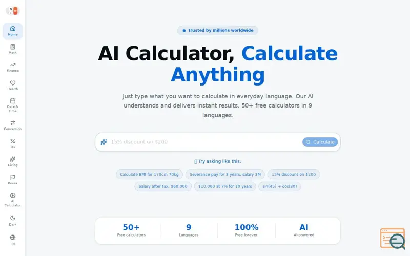 Screenshot of EasyCalcFor.me