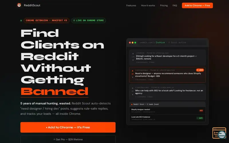 Screenshot of Reddit Scout