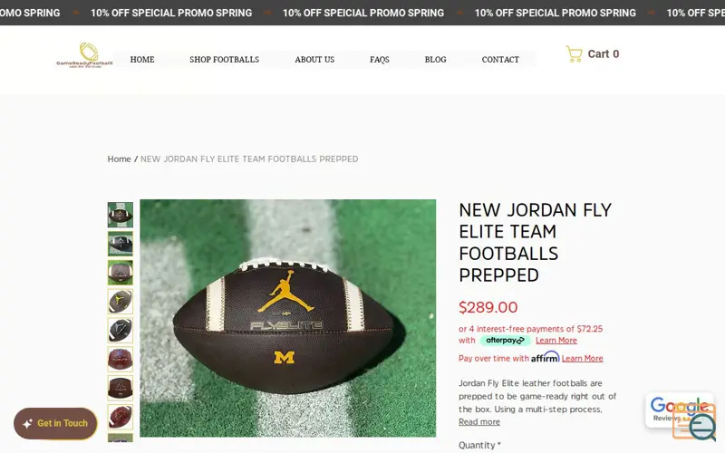 Screenshot of New Jordan Fly Elite Team Footballs 